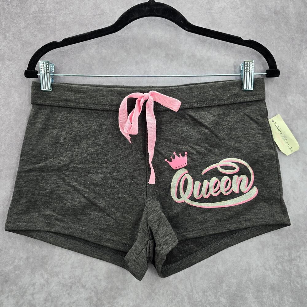 Bobbie Brooks Gray Sleepwear Queen Stretch‎ Comfy Pink Shorts S Small